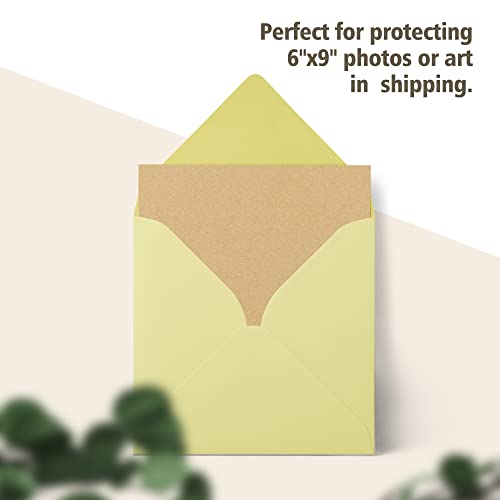 Image of Golden State Art 50 Pack 6x9 Corrugated Cardboard Sheets 1 /8 inch Flat Inserts | Flat Layer Pads, Corrugated Card Board Inserts for Shipping, Packing, Mailing or DIY Art Crafts, Box Dividers (Brown)