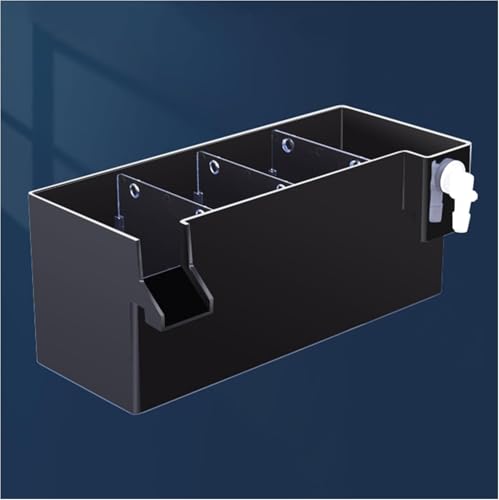 duwanlhridh 水槽フィルター 外部壁掛け式水槽フィルターボックス 小型水槽専用上部フィルター 外掛けフィルター 消音効果 物流濾過および生化学濾過チャンバー付き 特に小魚 稚魚に適しています (ブラック,M)