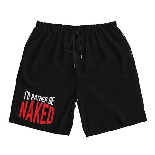 I'd Rather Be Naked Men's Quick-Dry Board Shorts 7