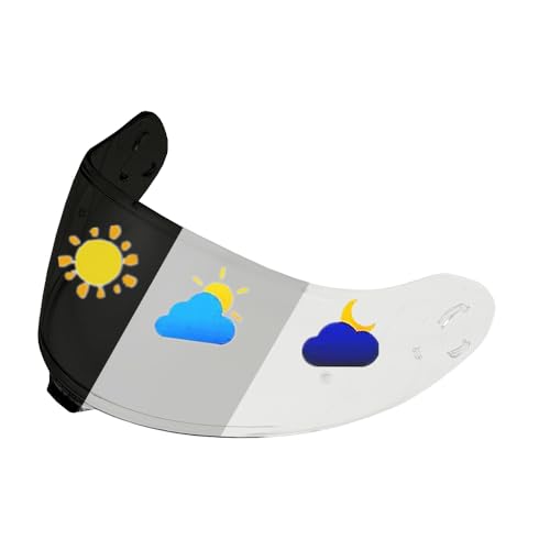 ZQIYDYP Neotec 3 Helmet Visor Replacement,UV Protective Scratch-Resistant Helmet Face Shield Windproof Visor Compatible with Neotec 3 (Photochromic Clear/Deep Black-Day&Night Use)