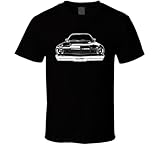 1973 Plymouth Duster Front View Silhouette Muscle Car Enthusiast T Shirt 2XL Black