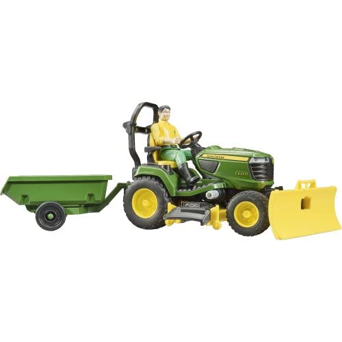 John Deere X949 Mowing Tractor with Trailer and Figure, Multicoloured - Image 4