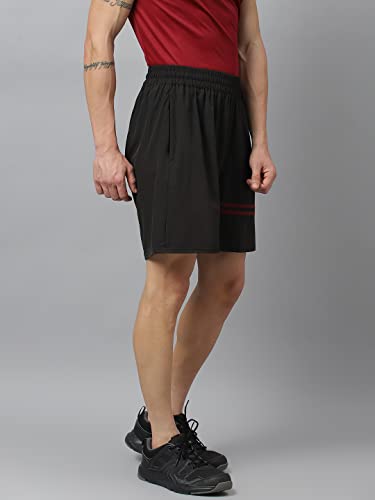 Image of ATICX Polyester Shorts for Men - Quick Dry Lightweight with Zipper Pockets - Gym, Running, Jogging, Training Half Pants for Basketball, Swimming, Badminton, Cycling, Football, Outdoor & Home Wear
