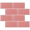 Tile Generation TCSAG-14 3x6 Pink Glass Subway Tile -Kitchen and Bath Backsplash Wall Tile (1sqt)