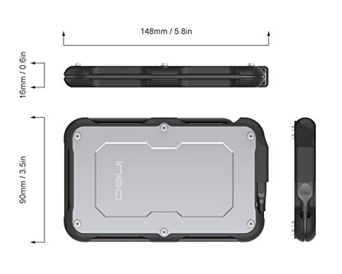 ineo 2.5 inch USB 3.1 Gen2 Type C Rugged Waterproof & Shockproof External Hard Drive Enclosure for 9.5mm & 7mm SATA HDD SSD [C2580c] - Thumbnail 3