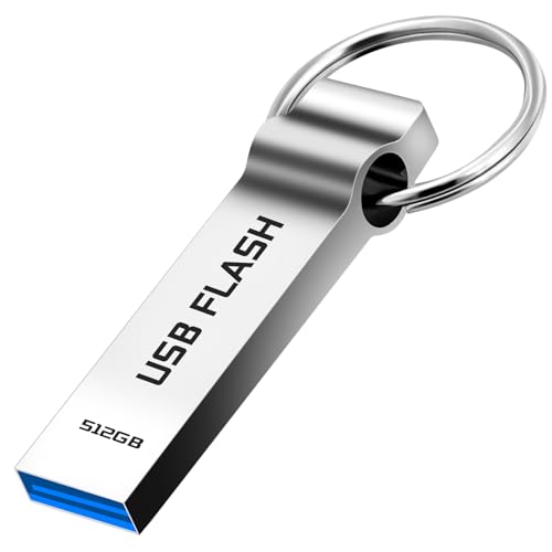 Memoria USB 512GB - Ziemiaf USB 3.0 Pendrive Alta Velocidad Pen Drive Gran Capacidad USB Flash Drive Metal Disco Duro Externo para Computadora Tableta Ordenador(512 GB)