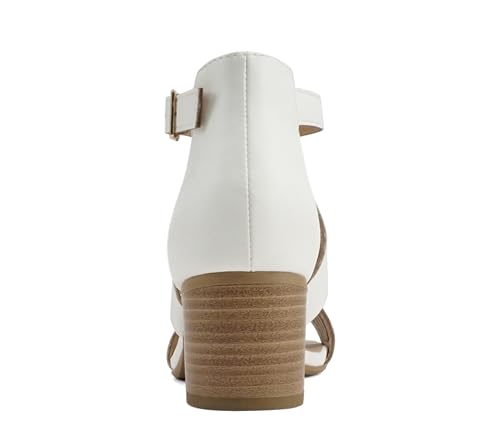 Image of Soda inchNorway inch ~ Women Open Toe Closed Back Counter Cutout Upper Low Block Heel Sandal with Adjustable Ankle Strap
