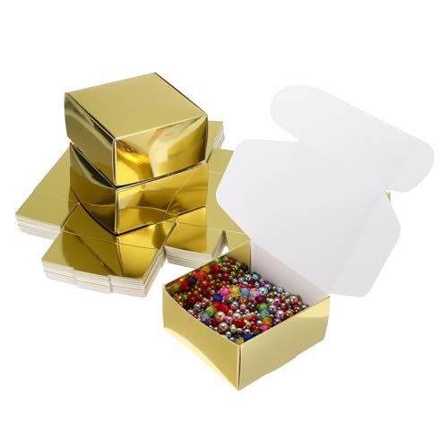 Boîtes cadeaux pour boucles d'oreilles et bagues de mariage PATIKIL dorées x40