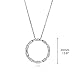 BERRICLE Sterling Silver Open Circle Pendant Necklace for Women, Cubic Zirconia CZ 18 inch