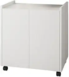 Armário Gabinete Multiuso Organizador Para Lavanderia 2 Portas e Rodízio(Branco)