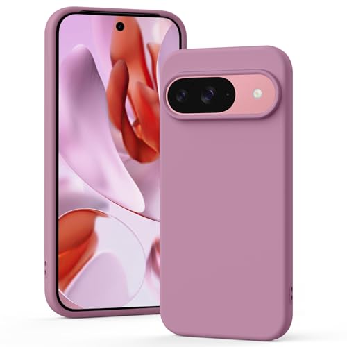 Image of Tobfit Back Cover Case Compatible with Google Pixel 9 /9 Pro, Case Cover Rugged Flexible Durable Anti-Slip Silicone Protection Shockproof Google Pixel 9 /9 Pro Back Cover (Rose Purple)