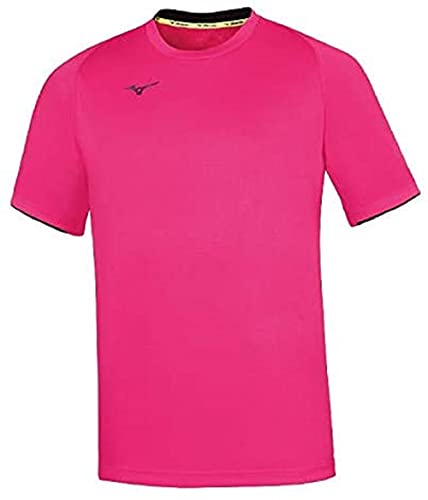 Mizuno Core SS T-Shirt pour Homme, Rose Fluo et Bleu Marine, XL