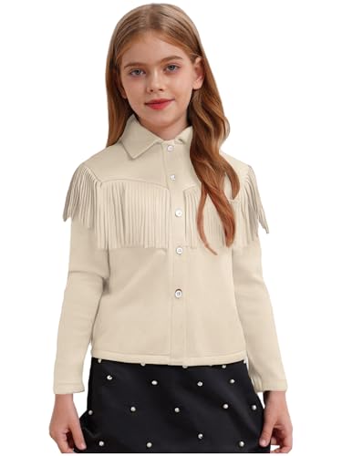 Choomomo Kids Fringe Tassel Dressy Shirt Western Long Sleeve Lapel Blouse Top Cowboy Cowgirl Outfits3