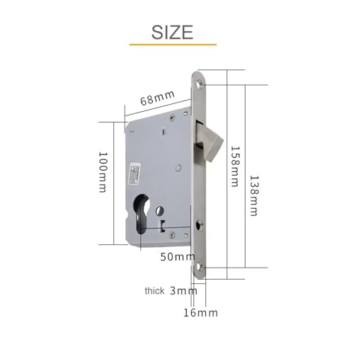 Serrure pour porte coulissante de salle de bain en acier inoxydable panneau ovale 50mm - 4