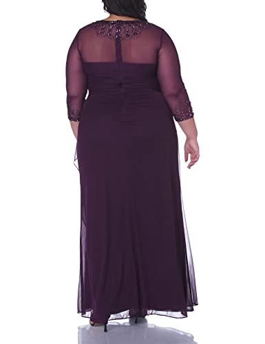 Image of Alex Evenings Womens Plus Size Long Sleeve Sweetheart Neckline Dress
