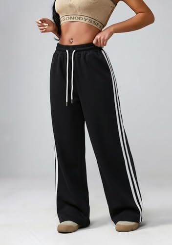 Image of dockstreet Straight Wide fit Long Length Open Bottom Jogger for Women /Trending Multi Pocket Style, Relaxed Casual Pants for Women