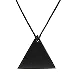 Heka Naturals Shungite Crystal Necklace Pendant | Healing Crystals & Chakra Necklace - Gemstone Accessory for Men & Women - Spiritual and Joyous Gifts (Triangle)