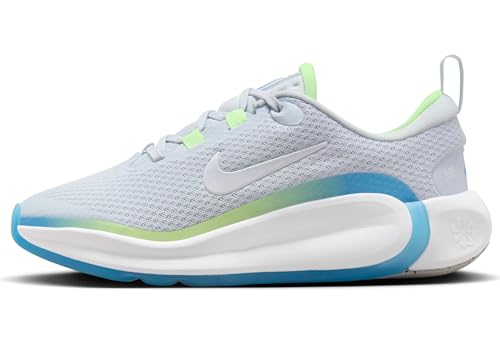 Nike Infinity Flow Big Kids' Running Shoes (FD6058-001, Football Grey/White-Barely Volt) Size 6