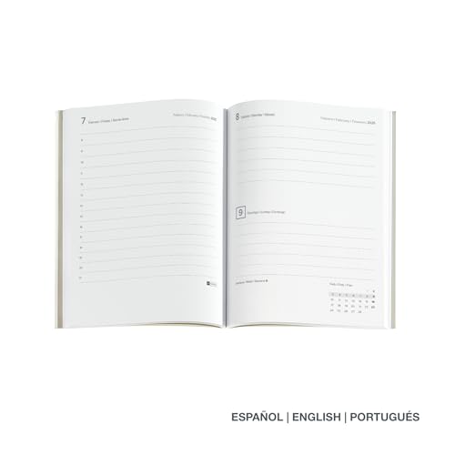 Miquelrius, 2025 Diary, Yearly Diary 122 x 168 mm, Day Page, Flexible Cover with Stitched Leather, 80 g/m² Paper, Spanish - Image 2