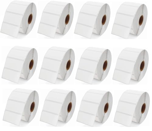 Image of True-Ally 50x30 Direct Thermal Sticker (0.5 inch Core) Barcode MRP Label - 500 Label /Roll Designed for Small Thermal Printers (60 mm Dia) (12 Rolls Per Pack (6000 Labels))
