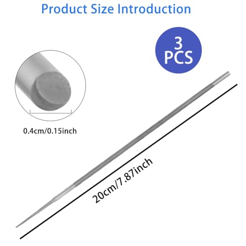 3 Stück Kettensägenfeile Rundfeile, Kettensägenfeile, 200mm x 4.0mm, Rundfeile Sägeketten, Kettensäge Feilen, Manuelle Schärfen Von Sägeketten, zum Instandsetzen und Schärfen Sägeketten, Rund