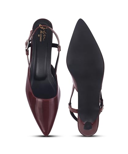 Image of JM LOOKS Elegant Pointed Toe Slingback Kitten Heels Fashionable Sandals for Modern Women