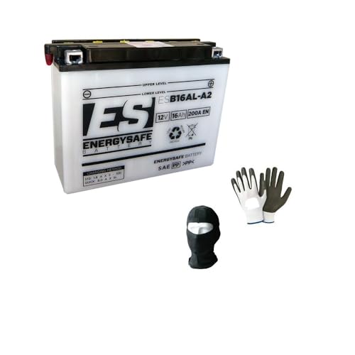 COMPATIBILE CON DUCATI Monster 600 anno 1999 al 2000 BATTERIA YB16AL-A2 ENERGYSAFE ESB16AL-A2 COMPLETA ALL'USO BATTERIE PER MOTO 16AH AMPERE 12 VOLT 207X72X164 CCA200A EN