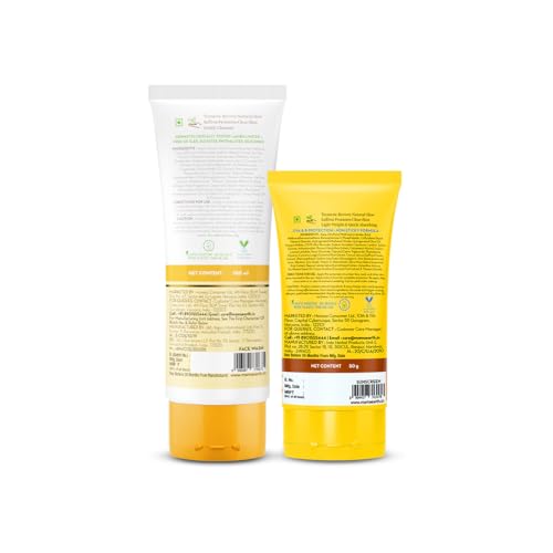Image of Mamaearth Ubtan Cleanse & Sun-Shield Combo | Ubtan Face Wash- 100 ml & Ubtan Detan Sunscreen- 50g | SPF 50 & PA++++ Protection | For Deep Cleansing and Protection For All Skin Type