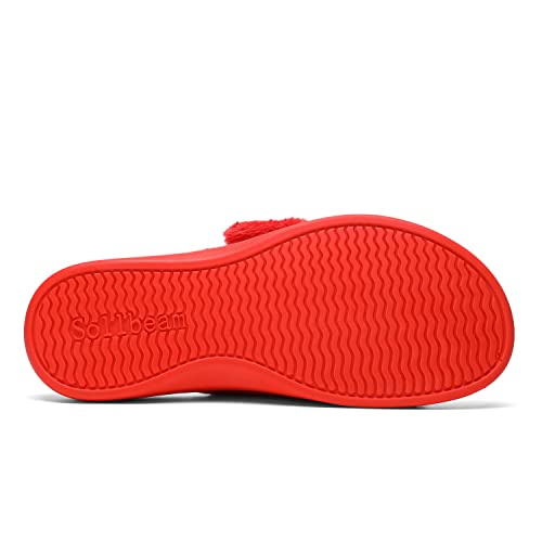 Image of SOLLBEAM Women's Plantar Fasciitis Fuzzy House Orthopedic Adjustable Slippers With Arch Support Orthotic Heel Cup Sandals For Ladies