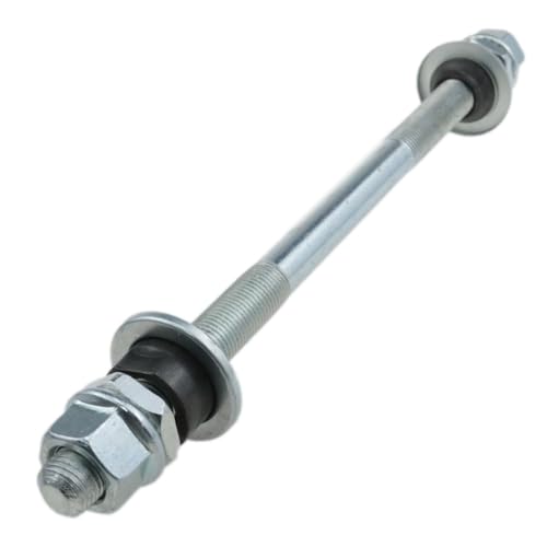 Meuey Lyot Bicycle Axle 185mm /7.28 inch Bicycle Multi-Speed Front and Rear Hub Axle 3/8 inch Silver 26 tpi Hub Cone Lock nut Washer Kit 1pcs - Thumbnail 3