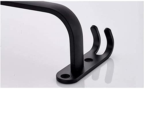 Porte-serviette simple en aluminium avec crochets intégrés - 4