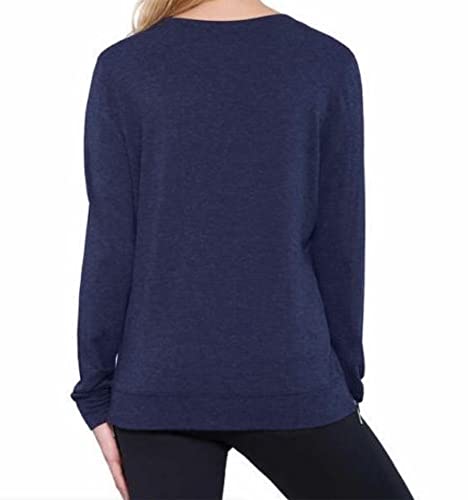 Matty M Ladies Long Sleeve Tee With Side Zippers (Denim, Small) #TOP5
