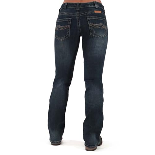 Cowgirl Tuff Women's Dark Wash Don't Fence Me in Jeans Indigo3