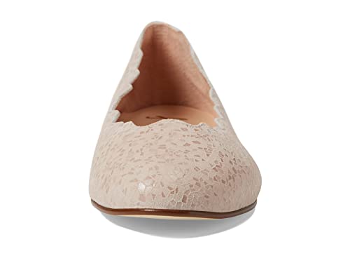 French Sole Jigsaw - Flats for Women - Leather Lining - Rubber Outsole - Scalloped Topline - Rounded Toe Nude Moscow Suede 8.5 M2