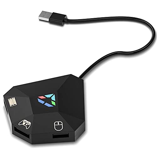 Genérico NS Adaptador convertidor de Teclado y ratón con conexión USB por Cable, convertidor con indicador LED, para PS4 /PS3/Xbox One/Xbox 360/ Switch Lite