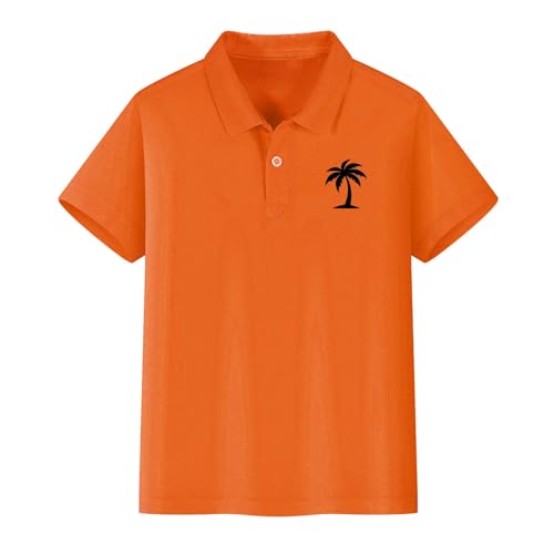 Girls Classic Golf Pique Polo Shirt Short Sleeve Collared Half Button Tropical Plant Print Tees Cotton Solid Tee Top4
