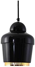 VYYAF Industrial Wind Iron Artist Gold-Plated Small Chandelier Single Head Study Bedside Lamp Suitable for Kitchen Bar Counter Hotel Restaurant Lighting Lovely (Color : Black)