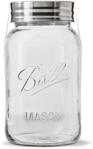 Ball Glass Mason Jar, Regular Mouth, Quart Size, 32 OZ