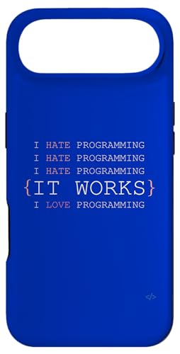 I Hate Love Programming Funny Code Works ����ȃf�o�b�O �X�}�z�P�[�X iPhone Air �p