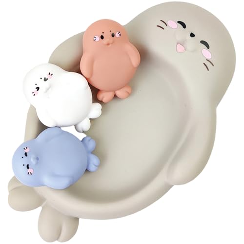 1 Juego de Juguetes para el baño para bebés Lindos Juguetes para baño de en Forma de Animal de Animal. Regalos para niños sin Agujeros interactivos apilables para bebés Infantiles Regalos, Sello