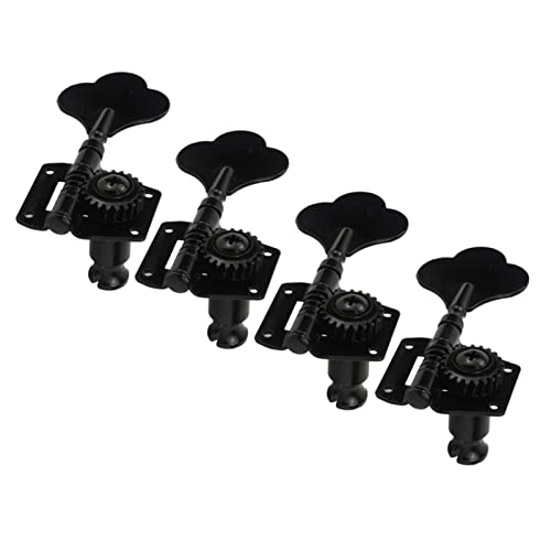 tunery blokujące głowice 4 Sztuk Open Gear 4R Tunery Bass Machine Heads Tuning Pegs Black Gear Ratio 1:19 Dla Praworęcznego Basu Elektrycznego