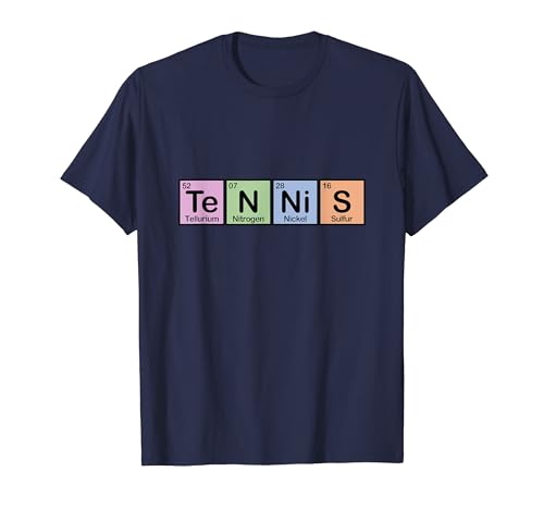 Fun Tennis Player Gift Idea | Tennis Spelled Using Elements T-Shirt