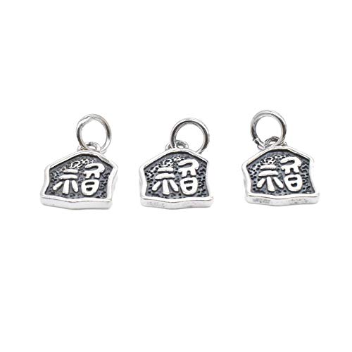 Argent sterling 925 avec pendentif personnage chinois, symbole de protection