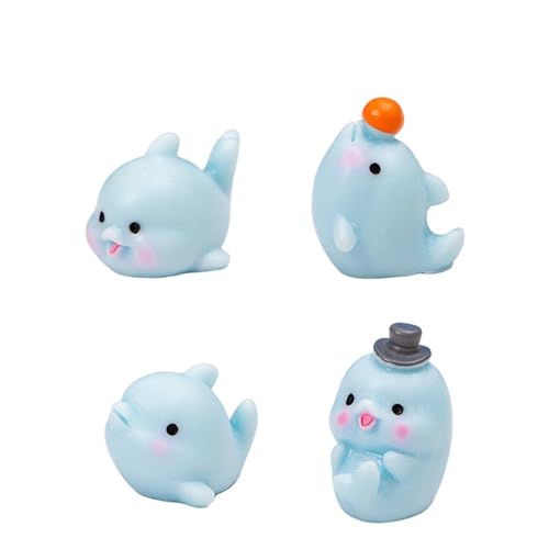 JTQYFI Minis Resina Delfino Statua Piccola Figura Miniatura Casa delle Bambole Decorazioni Accessori Giardino Acquario Topfornament Personaggi in Resina