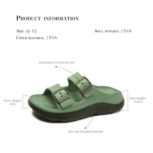 Image of FUNKYMONKEY Plantar Fasciitis Recovery Sandals for Women with Arch Support | Adjustable Double Buckle, Lightweight EVA, Cushioned Footbed, Non-Slip, Indoor Outdoor Use, Summer Beach House Shoes