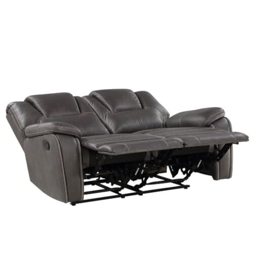 Image of Torque - Alfex 2 Seater Leatherette Manual Recliner | Recliner Sofa /Chair for Living Room, Bedroom, Office | 1 Year Warranty - Grey