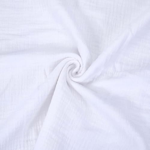 FINGERINSPIRE Tela de gasa de algodón blanco de 1,3 m, ideal para coser, manualidades, proyectos de manualidades, tejidos de forro, colchas, caminos de mesa y decoración del hogar