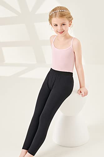 Anktry 2-8 Years Little Girls Solid Colors Soft Camisole Undershirts 4 Pack Kids Comfort Breathable Tank Tops, Pink + White + Black + Grey, 3-4T #TOP4