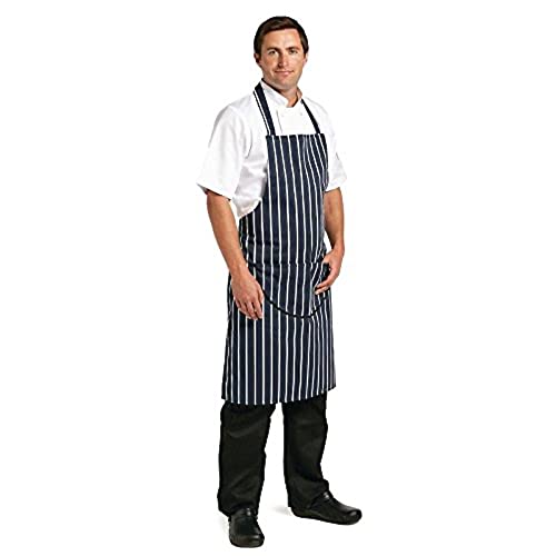 Whites Chefs Apparel A535 Whites Butchers zástěra, pruhované, námořnická modř s Pocket