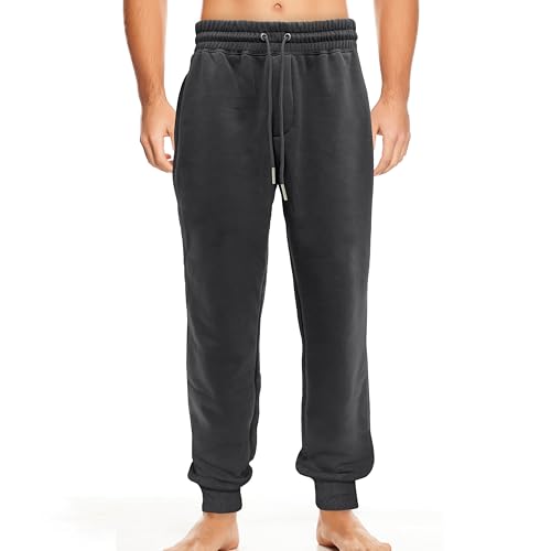 Elegant Comfort Casual Men's Cotton Fleece Jogger with Pockets - Comfortable Sweatpants for Men - Active Fleece Lounge Pants